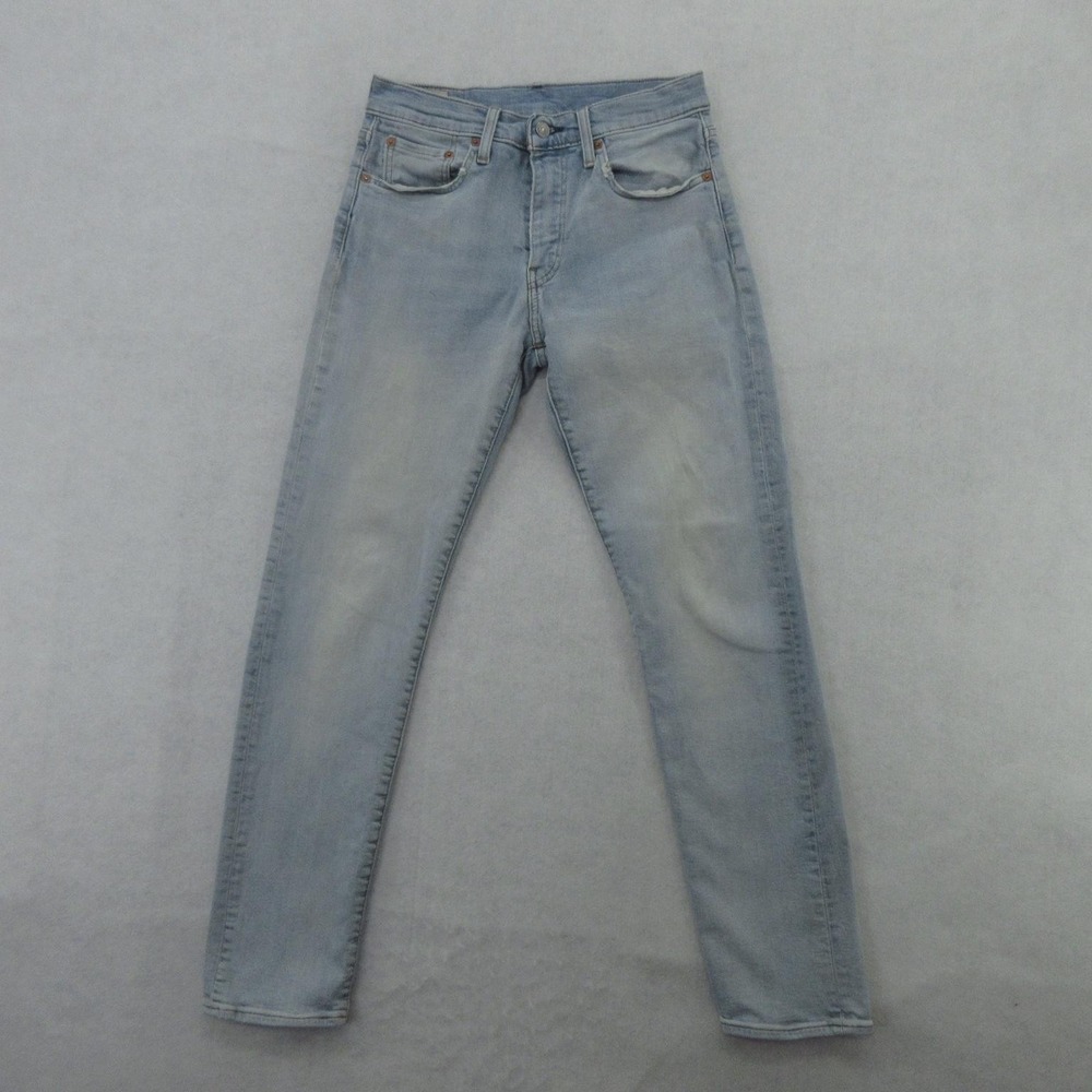 Levis 502 Jeans Mens 28X30 (Tag 29x31) Blue Light Wash Tapered Leg Stretch Denim
